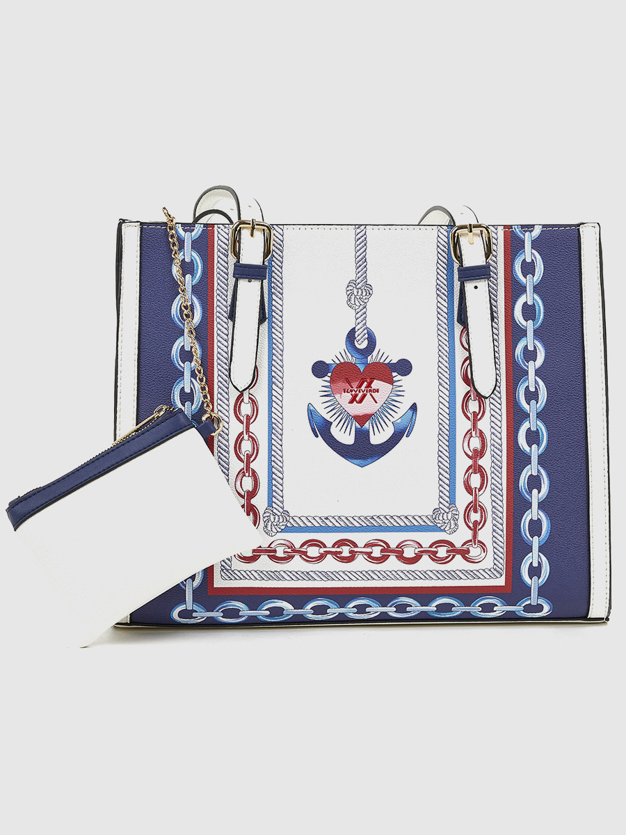 Verde Γυναικεία Τσάντα Ώμου 16-7256 Navy Μπλε