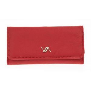 Verde Γυναικείο Πορτοφόλι 18-1404 Δερμάτινο Κόκκινο