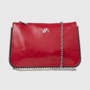 Verde Γυναικεία Τσάντα Χιαστί 16-8010 Κόκκινο