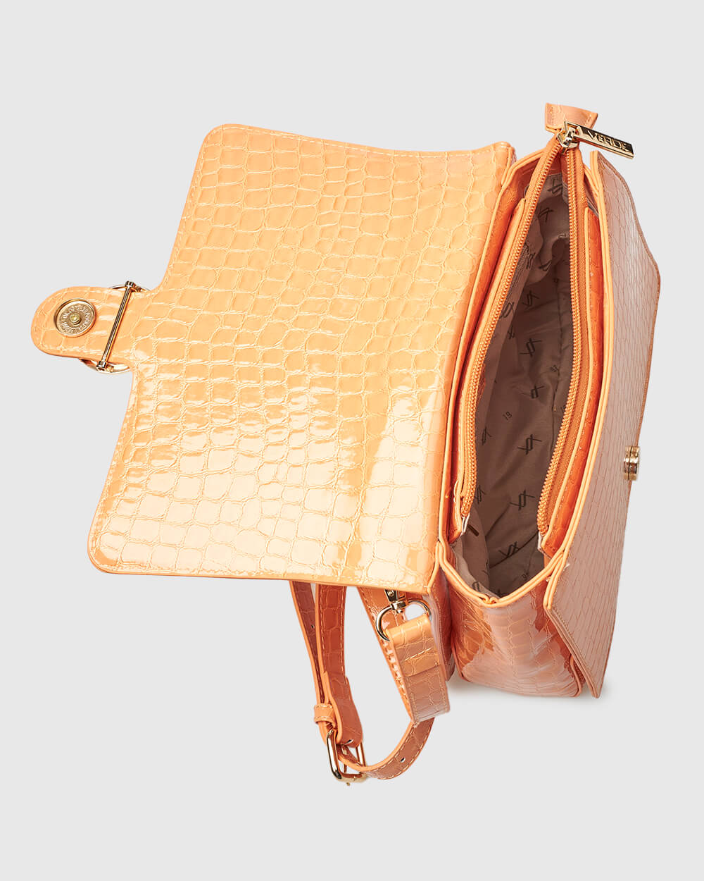 Verde Γυναικεία Τσάντα Χιαστί 16-7741 Πορτοκαλί - Image 3