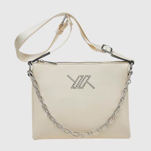 Verde Γυναικεία Τσάντα Χιαστί 16-7835 Εκρού