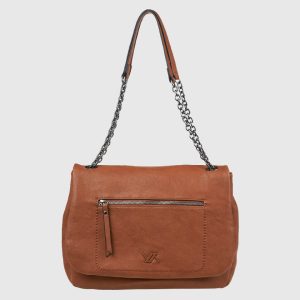 Verde Γυναικεία Τσάντα Ώμου 16-8063 Καμηλό