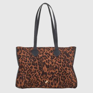 Verde Γυναικεία Τσάντα Ώμου 16-8297 Animal Print Καφέ