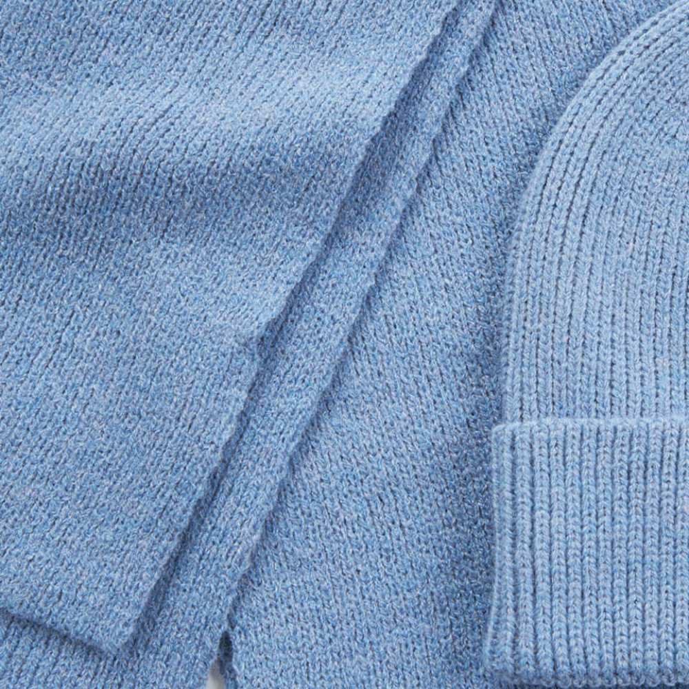 Verde Γυναικείο Σετ Σκούφος-Κασκόλ 06-1288 Γαλάζιο - Image 3