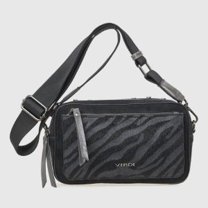 Verde Γυναικεία Τσάντα Χιαστί 16-8057 Μαύρο