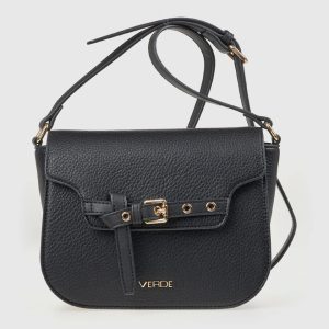 Verde Γυναικεία Τσάντα Χιαστί 16-8143 Μαύρο