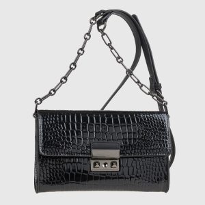 Verde Γυναικεία Τσάντα Χιαστί 16-8169 Μαύρο