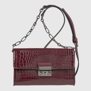 Verde Γυναικεία Τσάντα Χιαστί 16-8169 Μπορντό