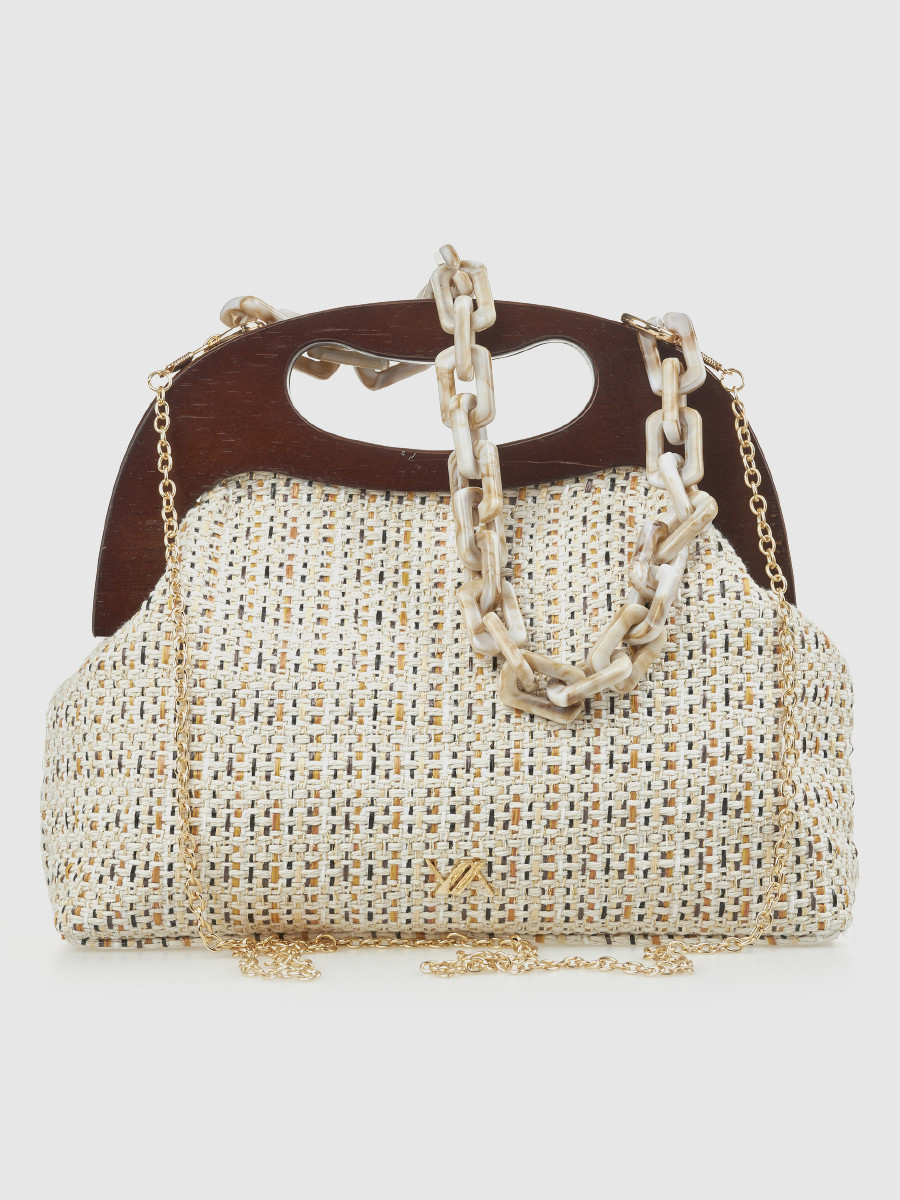 Verde Γυναικείο Αμπιγιέ Τσαντάκι 01-2050 Εκρού