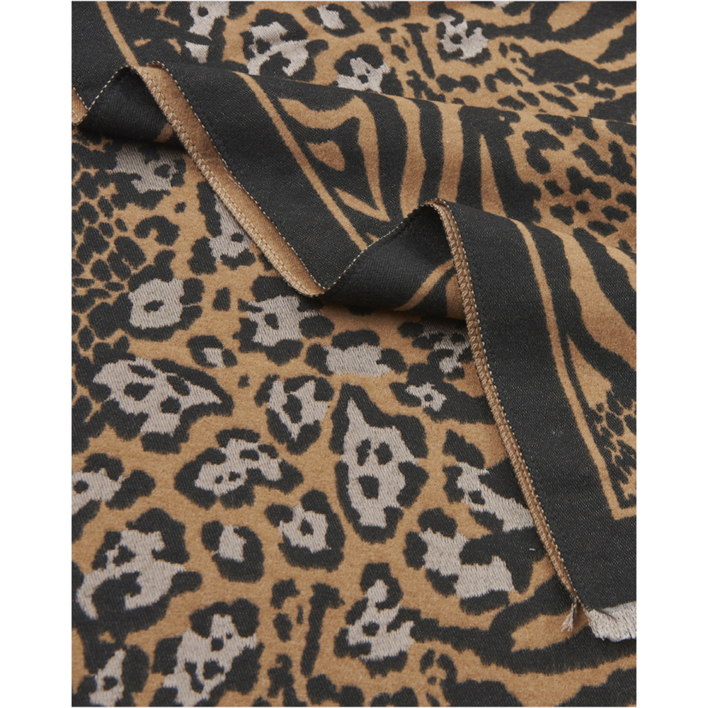 Verde Γυναικείο Κασκόλ 06-1381 Animal Print Καφέ - Image 4