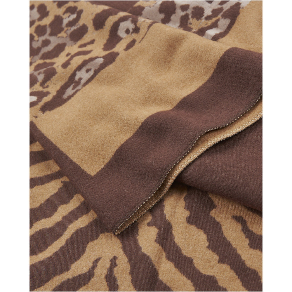 Verde Γυναικείο Κασκόλ 06-1383 Animal Print Καφέ - Image 3