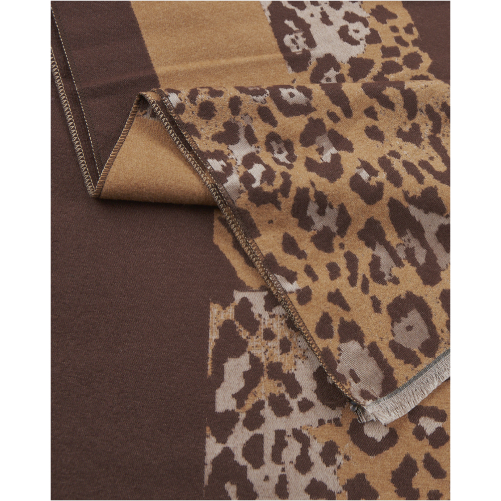 Verde Γυναικείο Κασκόλ 06-1383 Animal Print Καφέ - Image 4